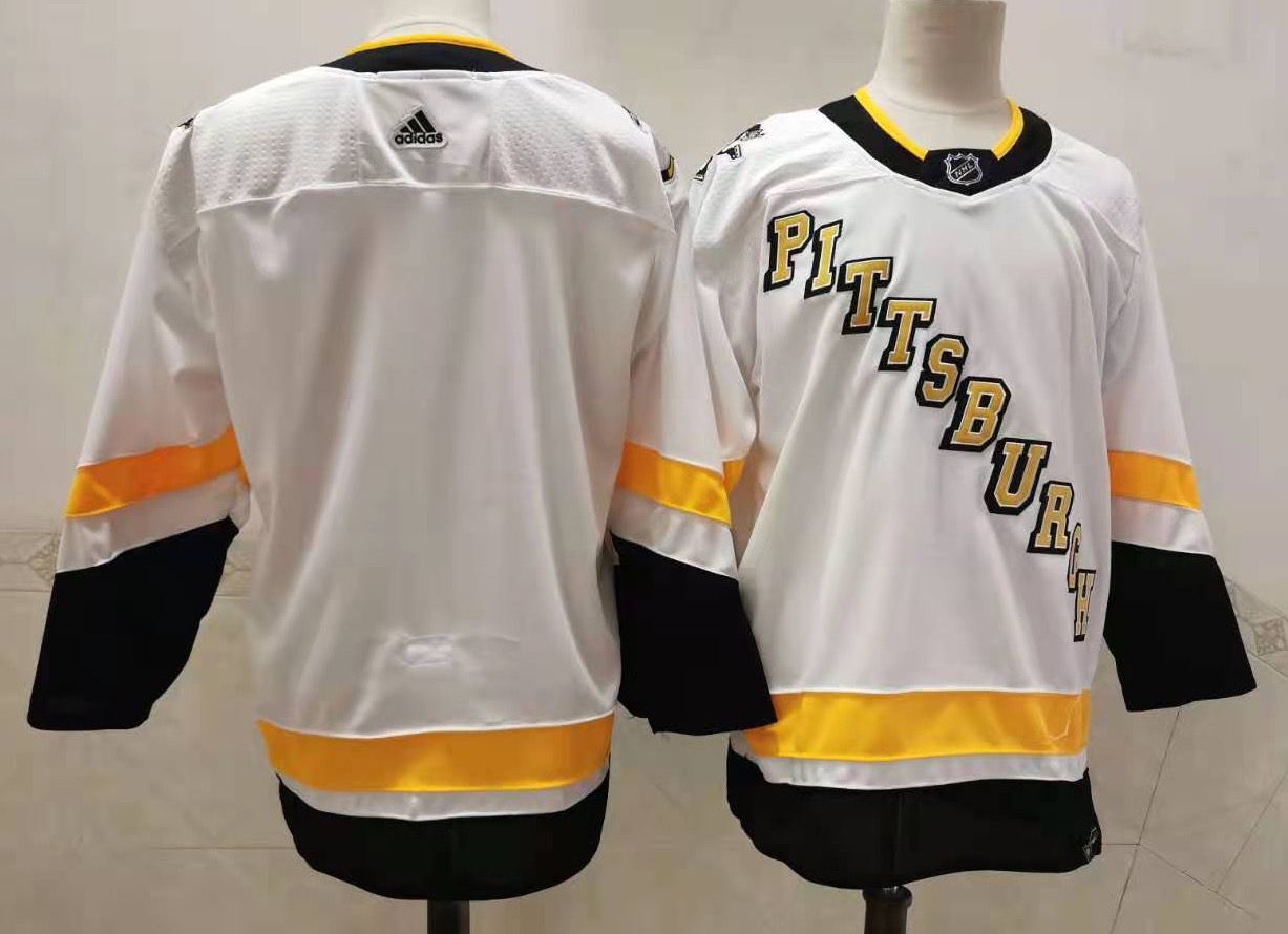 Men's Pittsburgh Penguins 2020-21 White Blank Adidas Jersey