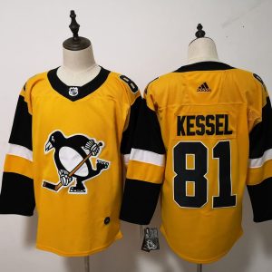 NHL Penguins 81 Mary Hessel Yellow Alternate Adidas Men Jersey