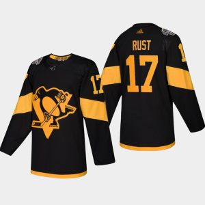 NHL Penguins #17 Bryan Rust 2019 Stadium Series Black Adidas Men Jersey