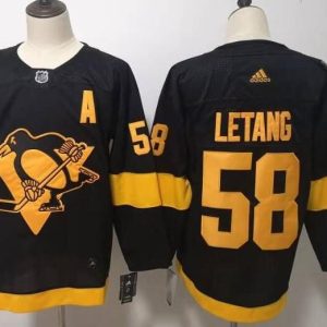 NHL Penguins 58 Kris Letang 2019 Stadium Series Black Adidas Men Jersey