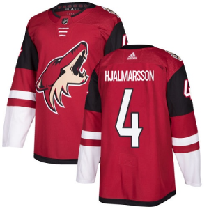 Men's Arizona Coyotes #4 Niklas Hjalmarsson Burgundy Red 2018 Season Home Stitched Jersey