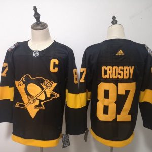 NHL Penguins 87 Sidney Crosby 2019 Stadium Series Black Adidas Men Jersey