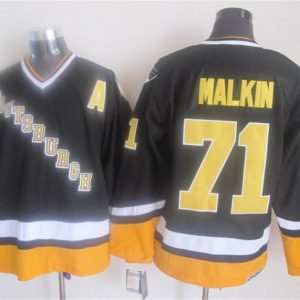 NHL Pittsburgh Penguins #71 Malkin Black 2015 Jersey with A Patch