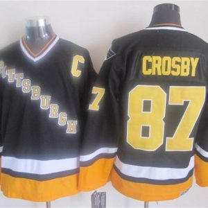 NHL Pittsburgh Penguins #87 Crosby Black 2015 Jersey with C Patch