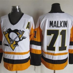 NHL Pittsburgh Penguins #71 Malkin White Jersey with A Patch