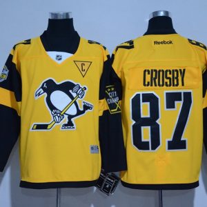 NHL Pittsburgh Penguins #87 Crosby Winter Classic Yellow Jersey