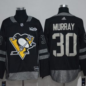 NHL Pittsburgh Penguins #30 Murray Black 100th Anniversary Jersey
