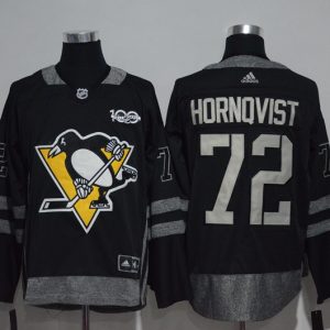 NHL Pittsburgh Penguins #72 Hornqvist Black 100th Anniversary Jersey