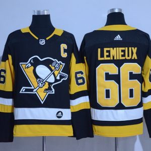 Adidas NHL Pittsburgh Penguins #66 Lemieux Black Jersey
