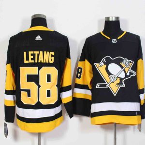 Adidas NHL Pittsburgh Penguins #58 Letang Black Jersey