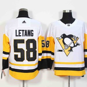 Adidas NHL Pittsburgh Penguins #58 Letang White Jersey
