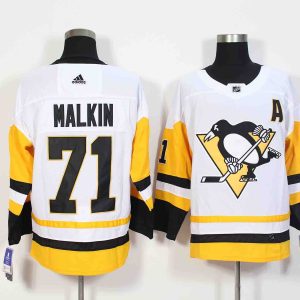 Adidas NHL Pittsburgh Penguins #71 Malkin White Jersey