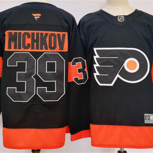 Men's Philadelphia Flyers #39 Matvei Michkov Orange 2024 Stitched Jersey