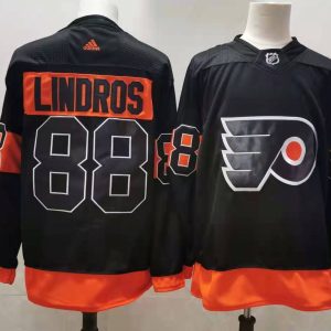 NHL Philadelphia Flyers #88 Lindros2021 Black Reverse Retro Stitched Jersey