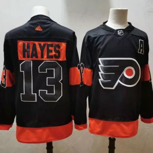NHL Philadelphia Flyers #13 Kevin Hayes 2021 Black Reverse Retro Stitched Jersey