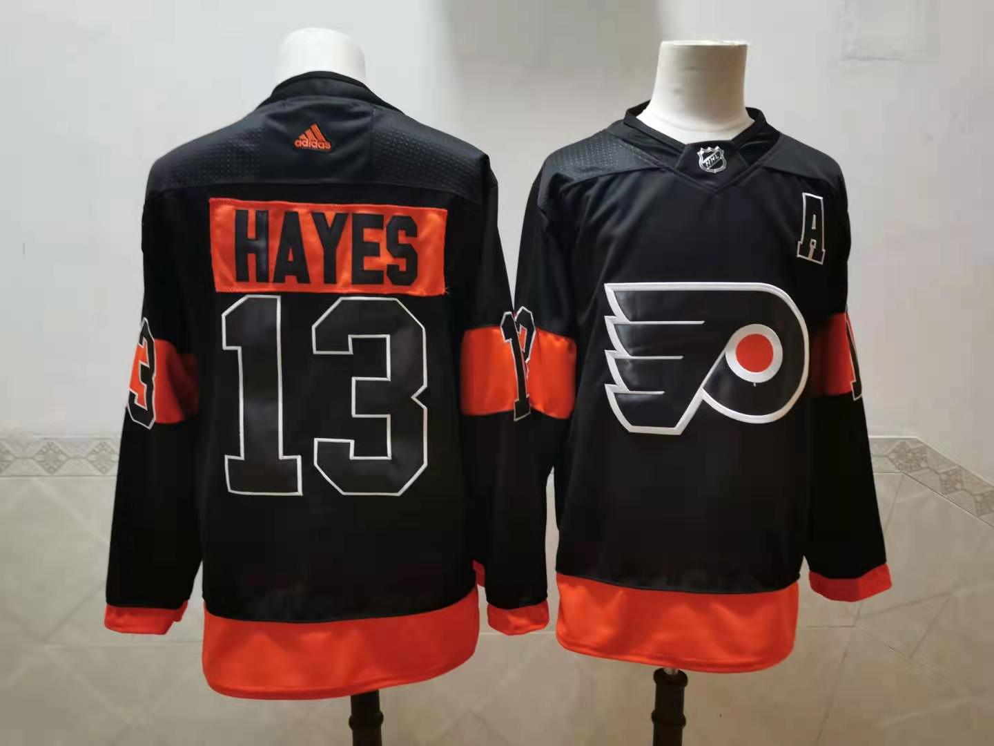 NHL Philadelphia Flyers #13 Kevin Hayes 2021 Black Reverse Retro Stitched Jersey