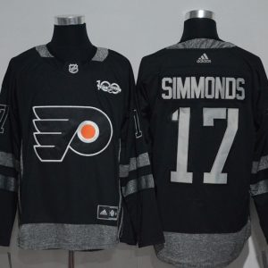 NHL Philadelphia Flyers #17 Simmonds Black 100th Anniversary Jersey