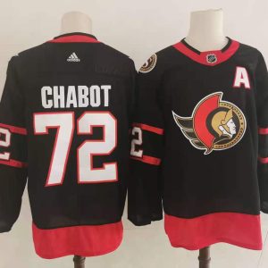 NHL Ottawa Senators #72 Chabot 2021 Black Reverse Retro Stitched NHL Jersey