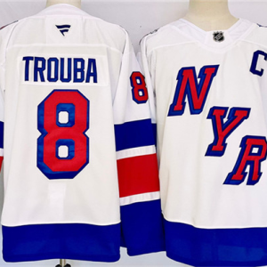 Men's New York Rangers #8 Jacob Trouba White 2024-25 Stadium Series Stitched Jersey