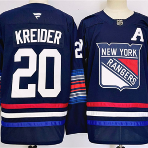 Men's New York Rangers #20 Chris Kreider Navy 2024-25 Stitched Jersey