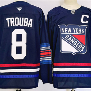 Men's New York Rangers #8 Jacob Trouba Navy 2024-25 Stitched Jersey
