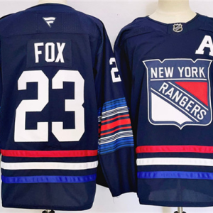 Men's New York Rangers #23 Adam Fox Navy 2024-25 Stitched Jersey