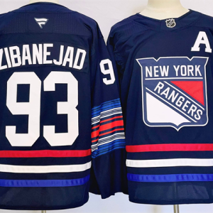 Men's New York Rangers #93 Mika Zibanejad Navy 2024-25 Stitched Jersey