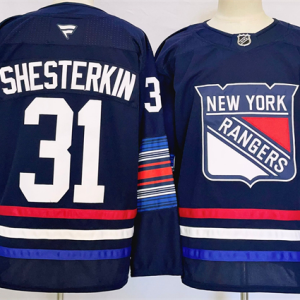 Men's New York Rangers #31 Igor Shesterkin Navy 2024-25 Stitched Jersey