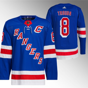 Men's New York Rangers #8 Jacob Trouba Blue Stitched Jersey