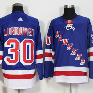 Men's Adidas New York Rangers #30 Henrik Lundqvist Royal Blue Stitched NHL Jersey