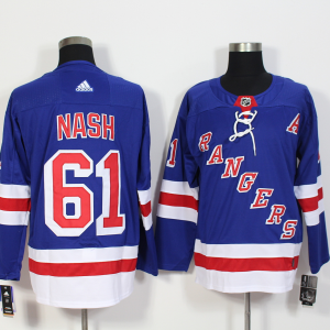 Men's Adidas New York Rangers #61 Rick Nash Royal Blue Stitched NHL Jersey