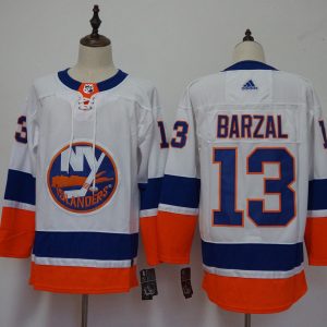 NHL Islanders #13 Mathew Barzal White Adidas Men Jersey