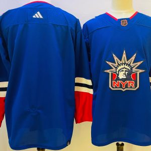 Men's New York Rangers Blank Blue 2022 Reverse Retro Jersey