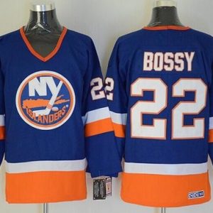 New York Islanders #22 Mike Bossy NHL Throwback Sewed jersey in Blue