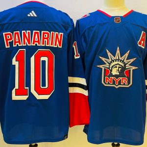 Men's New York Rangers #10 Artemi Panarin Blue 2022 Reverse Retro Jersey
