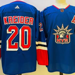 Men's New York Rangers #20 Chris Kreider Blue 2022 Reverse Retro Jersey