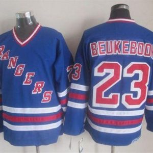 NHL New York Rangers #23 Jeff Beukeboom Blue Throwback Reebok Stitched Jersey