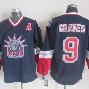 NHL New York Rangers #9 Graves Dark Blue CCM Jersey