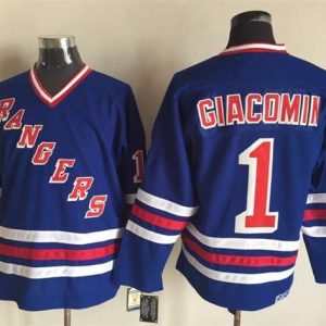 NHL New York rangers #1 Giacomin Blue Jersey
