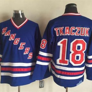 NHL New York Rangers #18 Tkaczuk Blue Jersey