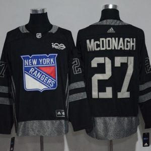 NHL New York Rangers #27 McDonagh Black 100th Anniversary Jersey
