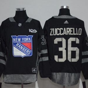 NHL New York Rangers #36 Zuccarello Black 100th Anniversary Jersey