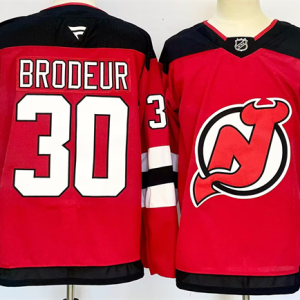 Men's New Jersey Devils #30 Martin Brodeur Red 2024-25 Home Stitched Hockey Jersey