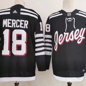NHL New Jersey Devils #18 Dawson Mercer 2021/22 Black Jersey