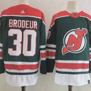 NHL New Jersey Devils  #30 Brodeur Green 2020 New Adidas Jersey