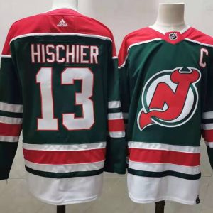 NHL New Jersey Devils #13 Nico Hischier Green 2020 New Adidas Jersey