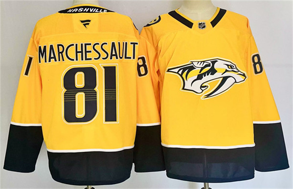 Men's Nashville Predators #81 Jonathan Marchessault Gold 2024-25 Home Stitched Hockey