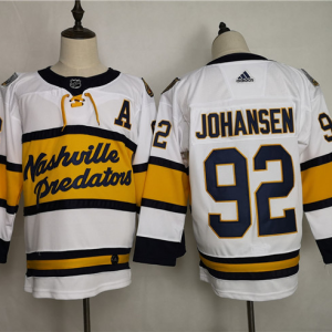 Men's Adidas Nashville Predators #92 Ryan Johansen White Stitched NHL Jersey