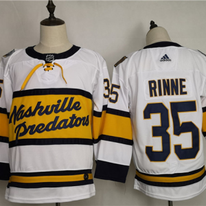 Men's Nashville Predators #35 Pekka Rinne White Stitched NHL Jersey