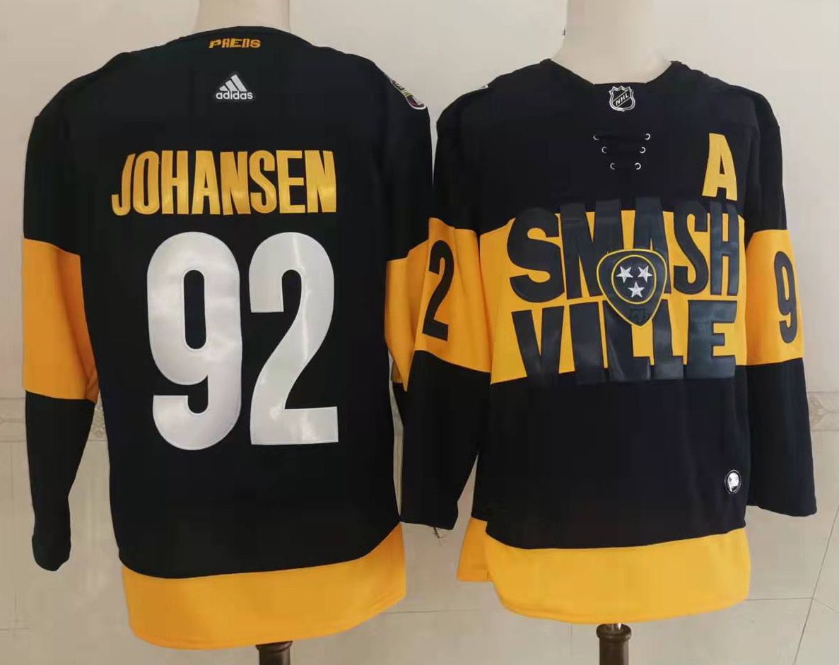 NHL Nashville Predators #92 Ryan Johansen Black 2022 New Adidas Jersey